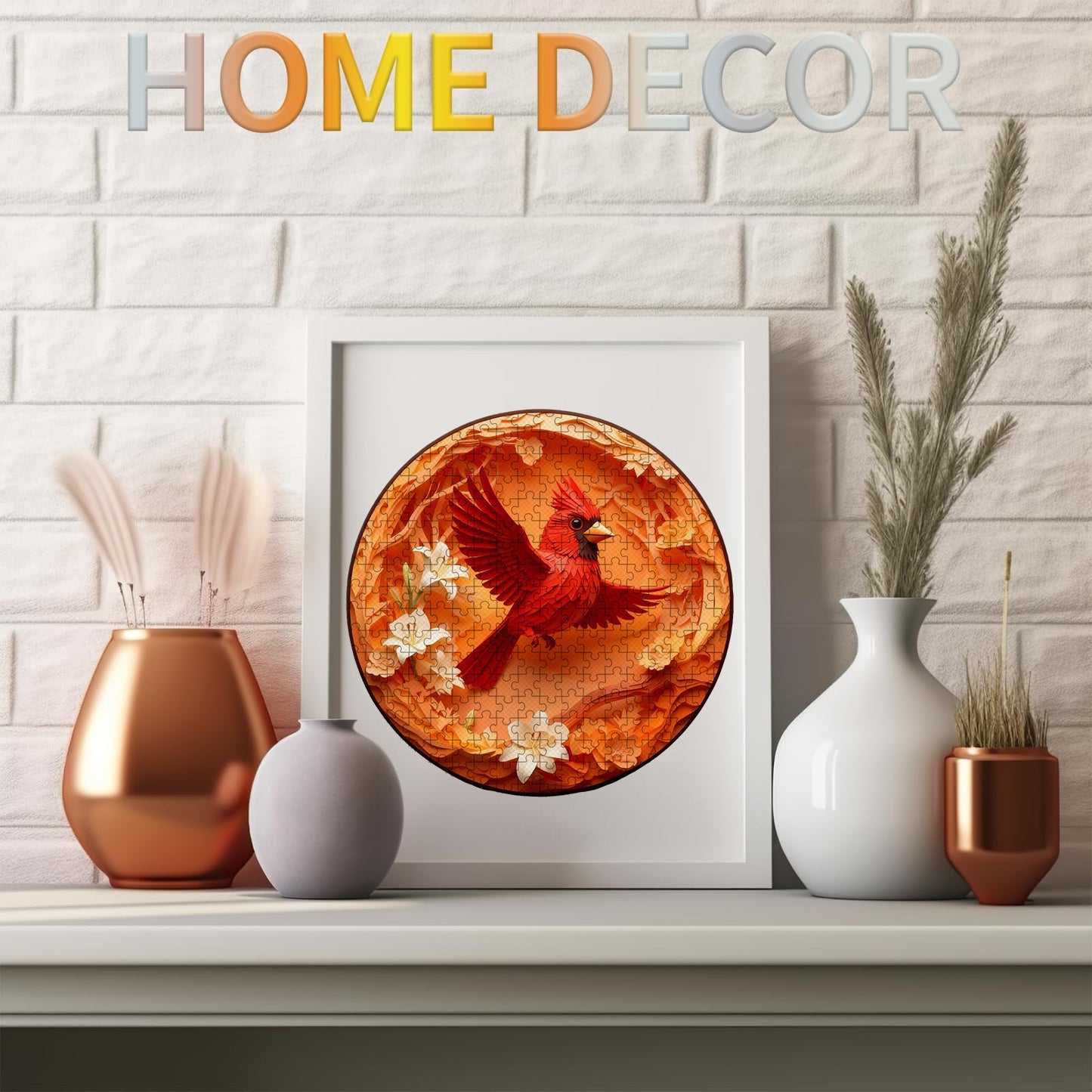 Flying Cardinal Wooden Jigsaw Puzzle